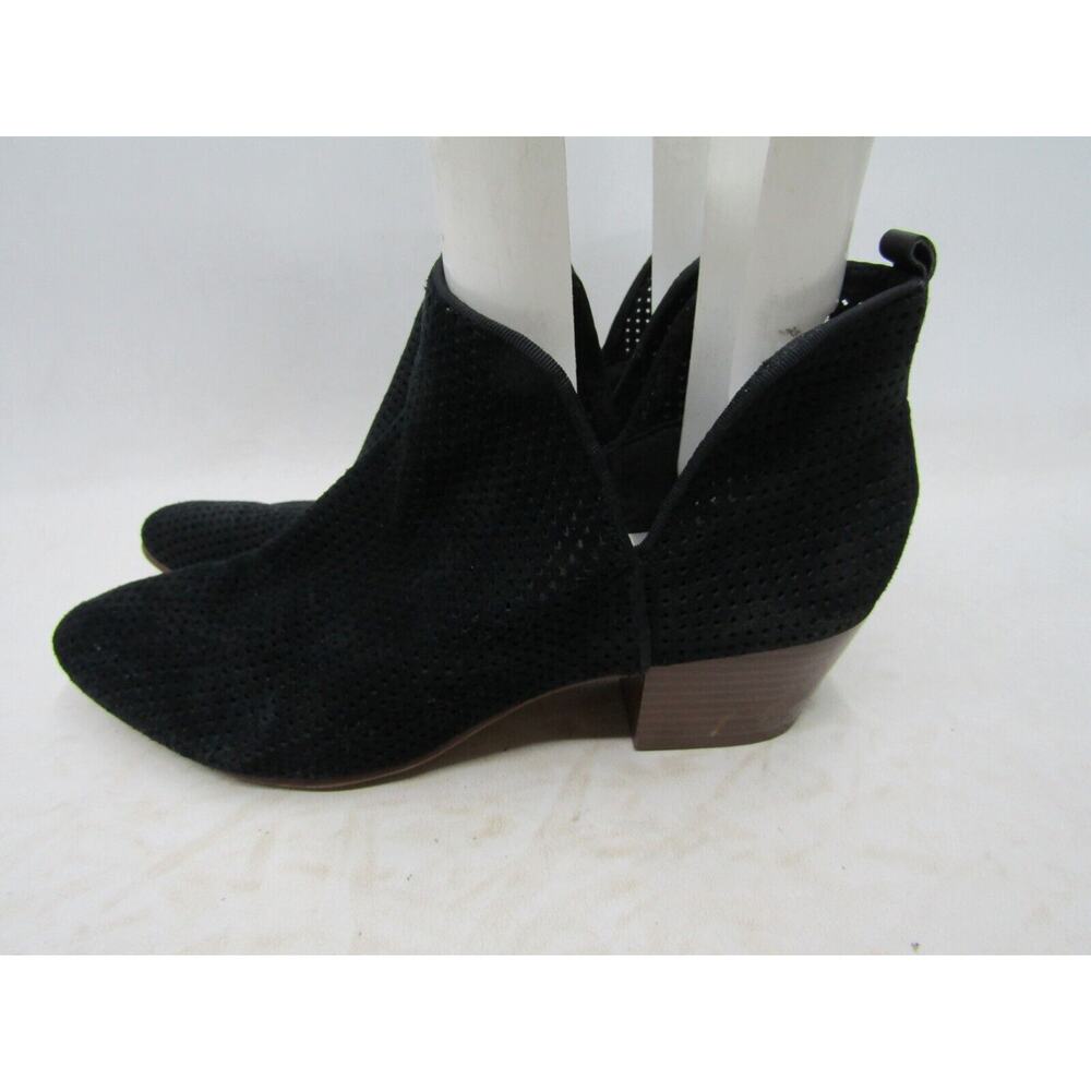 Sam Edelman Womens Size 11 M Black Suede Perforated Ankle Fashion Boots Bootie